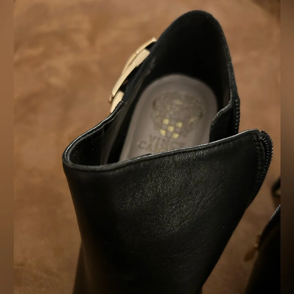 Vince Camuto Black Suede and Leather Booties - Picture 2 of 9